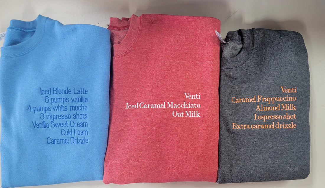 Coffee Order Embroidered Sweatshirt